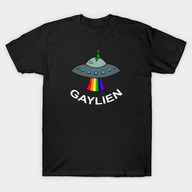 Rainbow Gaylien Pride Alien T-Shirt by MythicalPride